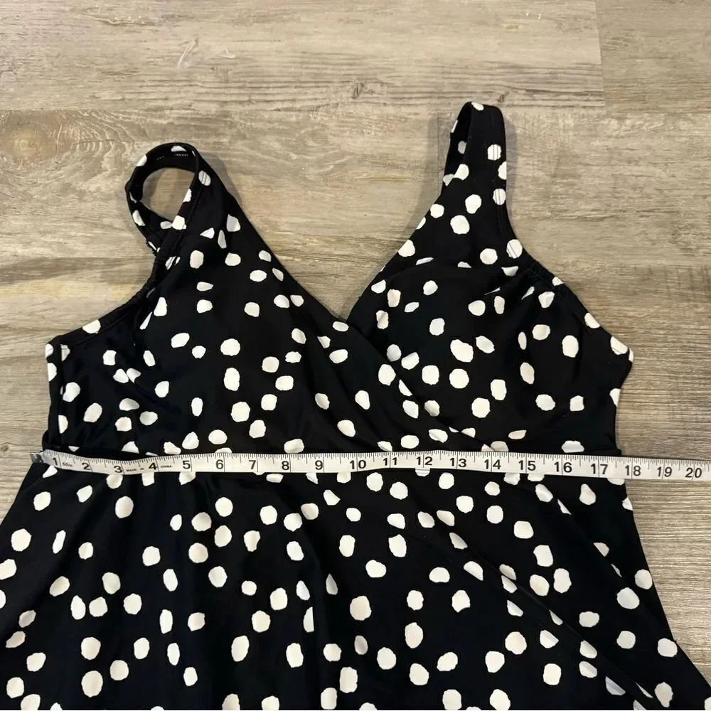 3pc swimsuit set/polkadot tankini swim top & boy shorts with headband